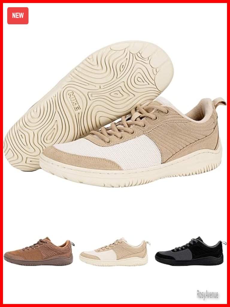 Zero-Drop Barefoot Hiking Shoes, Wide Toe Leather, Outdoor Walking, Water